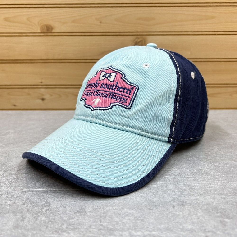 SIMPLY SOUTHERN Womens Hat Baseball Ball Cap ADJUSTABLE Blue Relaxed Fit